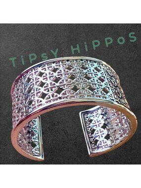 Beautiful Tory Burch Wide Logo Double T Cuff Bracelet